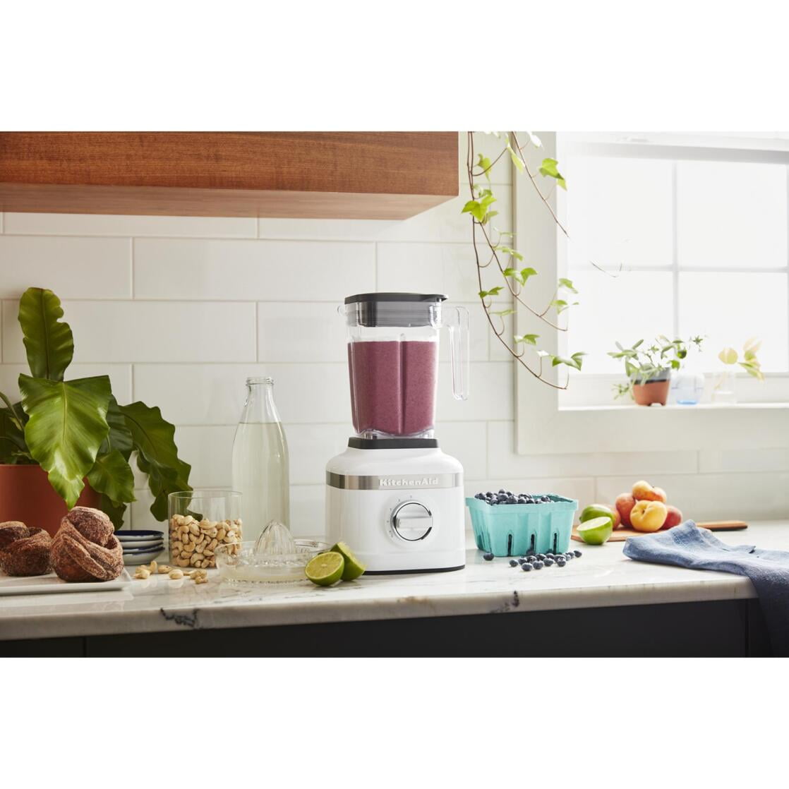 KitchenAid K150 3 Speed Ice Crushing Blender with 2 Personal Blender Jars, White, KSB1332