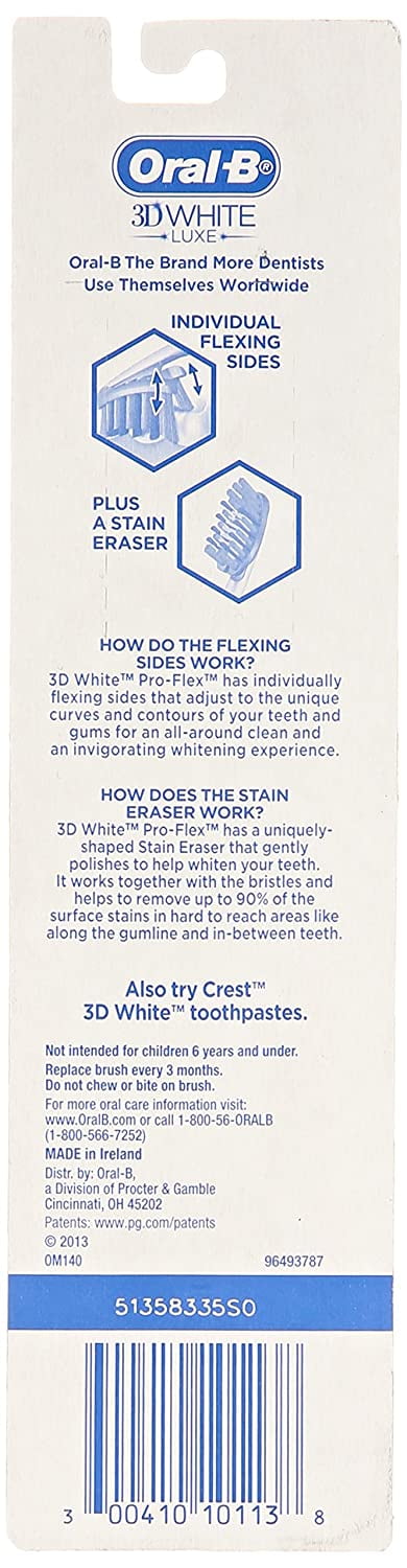 Oral-B 3D White Pro-Flex Toothbrush Medium 1 Each (Pack of 3)