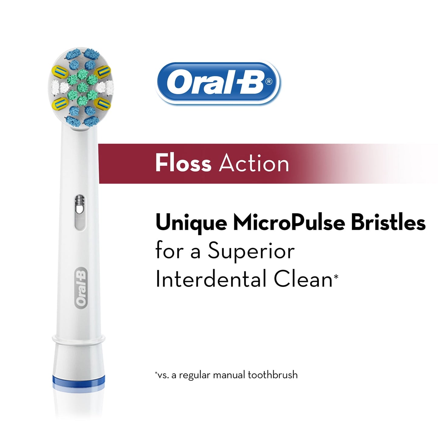 Oral-B Floss Action Replacement Brush Heads 3 ct Carded Pack