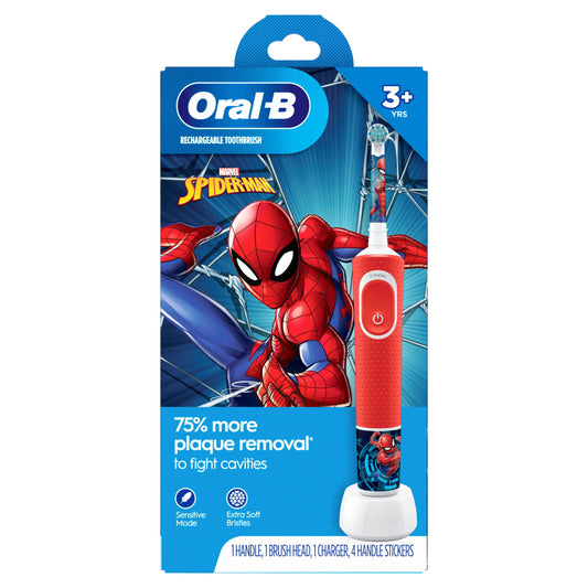 Oral-B Kids Electric Toothbrush featuring Marvel's Spiderman, for Kids 3+