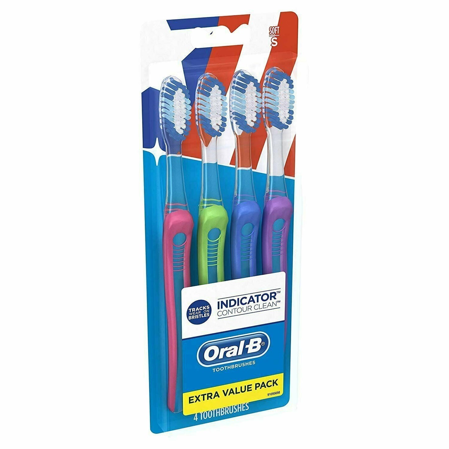 Oral-B 40 Soft Bristles Indicator Contour Clean Toothbrush, 4 Count Pack of 3