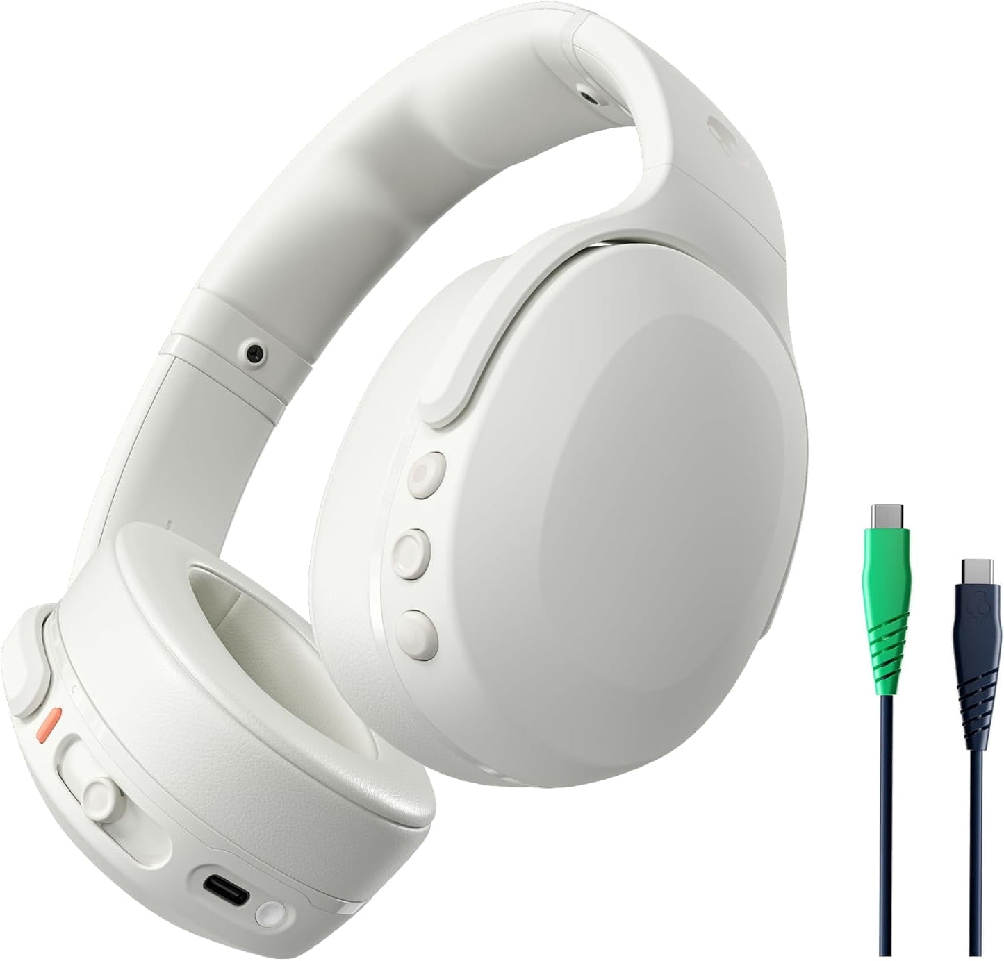 Skullcandy Crusher Evo S6EVW-B002 Bluetooth Headphones – Noise Isolating Over-Ear Fit 40 Hours Battery, Microphone for iPhone Android  – Bone