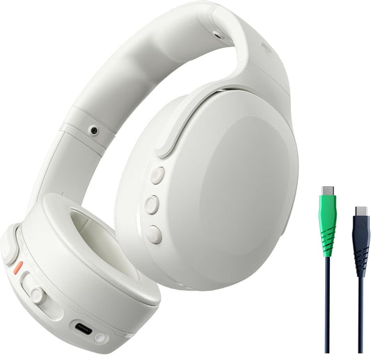 Skullcandy Crusher Evo S6EVW-B002 Bluetooth Headphones – Noise Isolating Over-Ear Fit 40 Hours Battery, Microphone for iPhone Android  – Bone