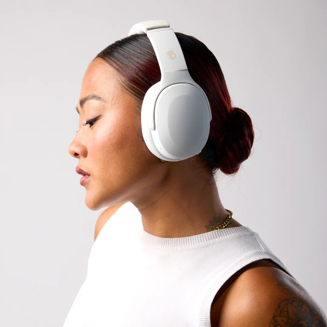 Skullcandy Crusher Evo S6EVW-B002 Bluetooth Headphones – Noise Isolating Over-Ear Fit 40 Hours Battery, Microphone for iPhone Android  – Bone