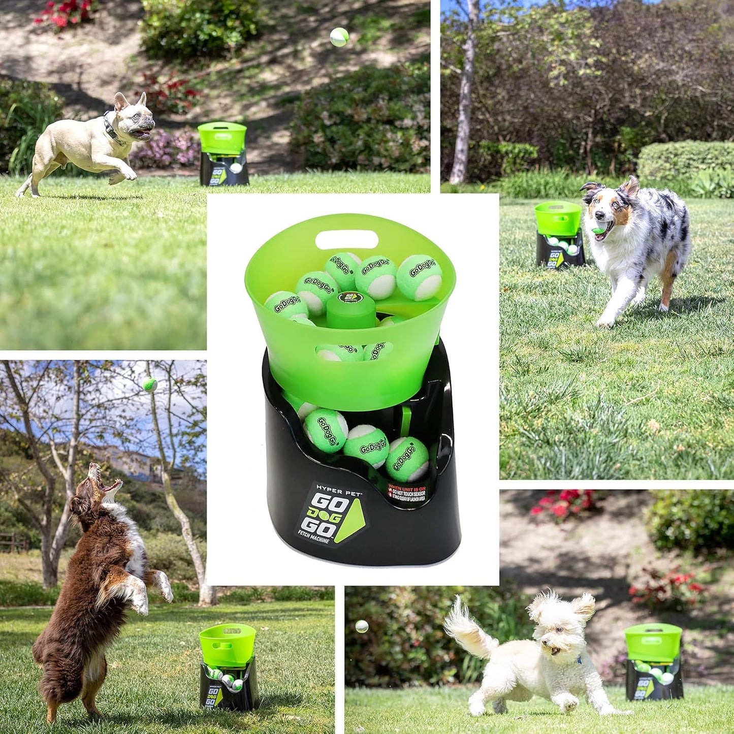 Hyper Pet GoDogGo Fetch Machine Dog Ball Launcher &amp; Automatic Ball Launcher for Dogs With 5 Medium 2.5" Balls for Dogs 20-60 lb