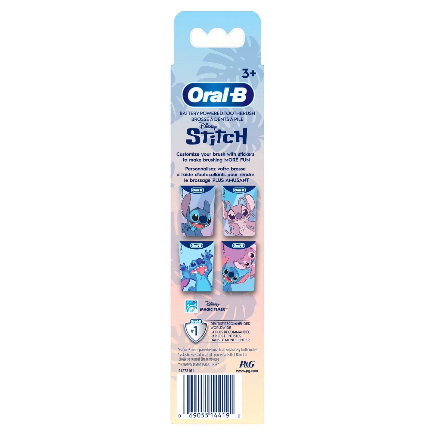 Oral-B Kids Toothbrush, STITCH Electric Battery Powered Toothbrush for Ages 3+, Extra Soft Bristles