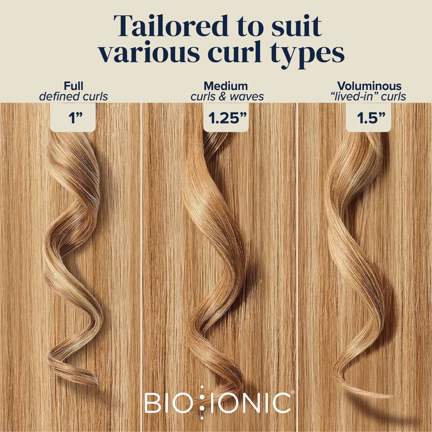 Bio Ionic Long Barrel Styler, 1" Curling Iron, Curling Wand, Adjustable Heat Hair Curler