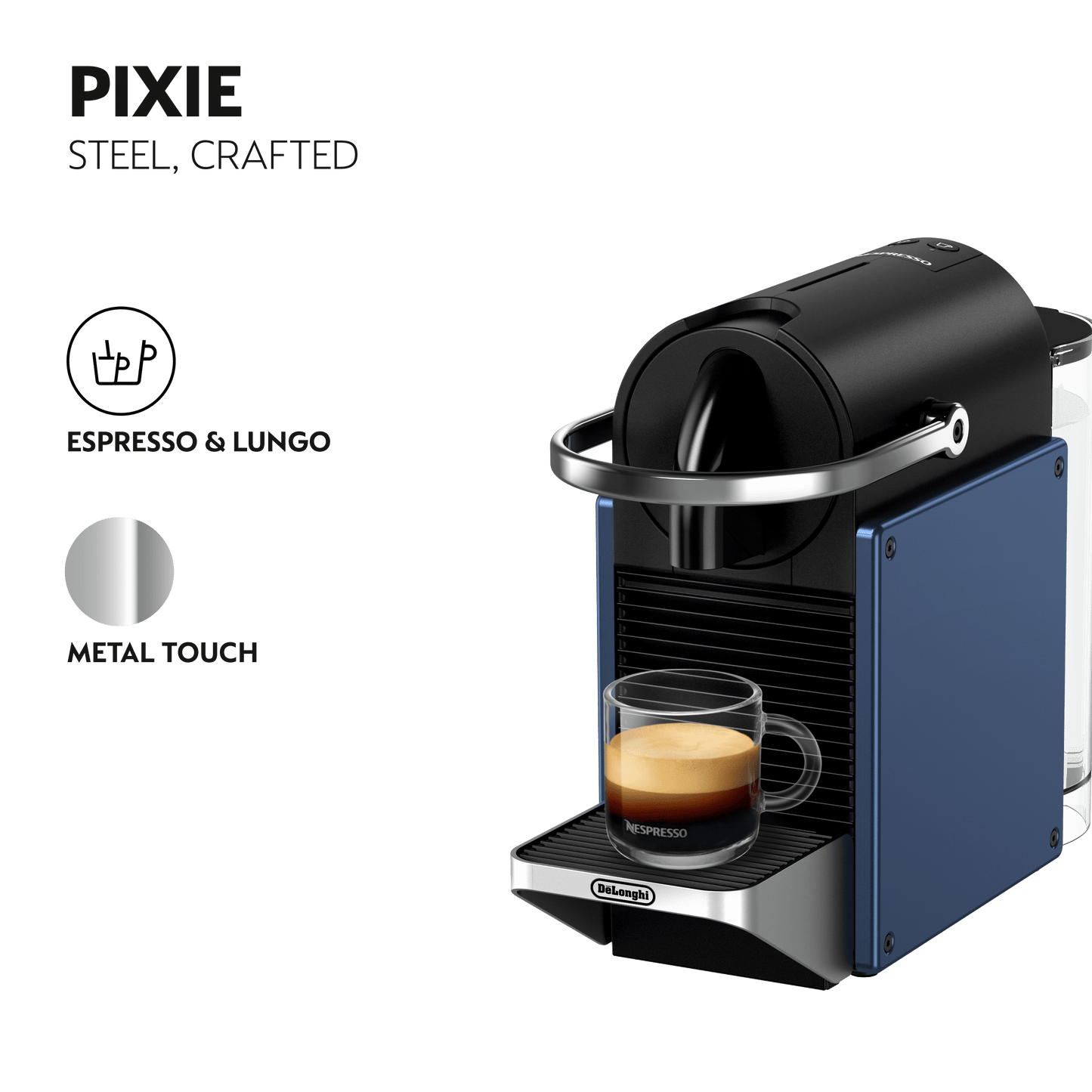 Nespresso Pixie Espresso Machine by De'Longhi, Navy Blue