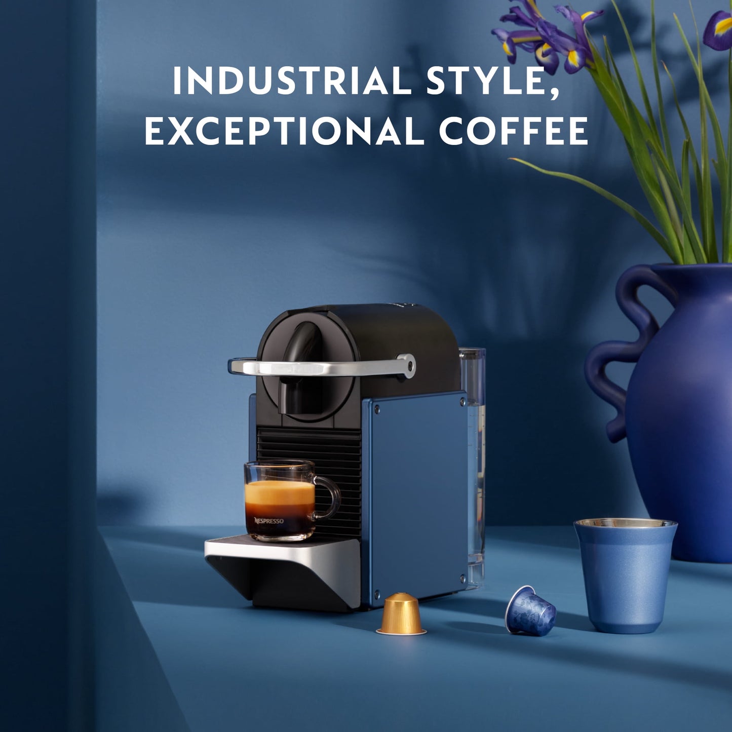 Nespresso Pixie Espresso Machine by De'Longhi, Navy Blue