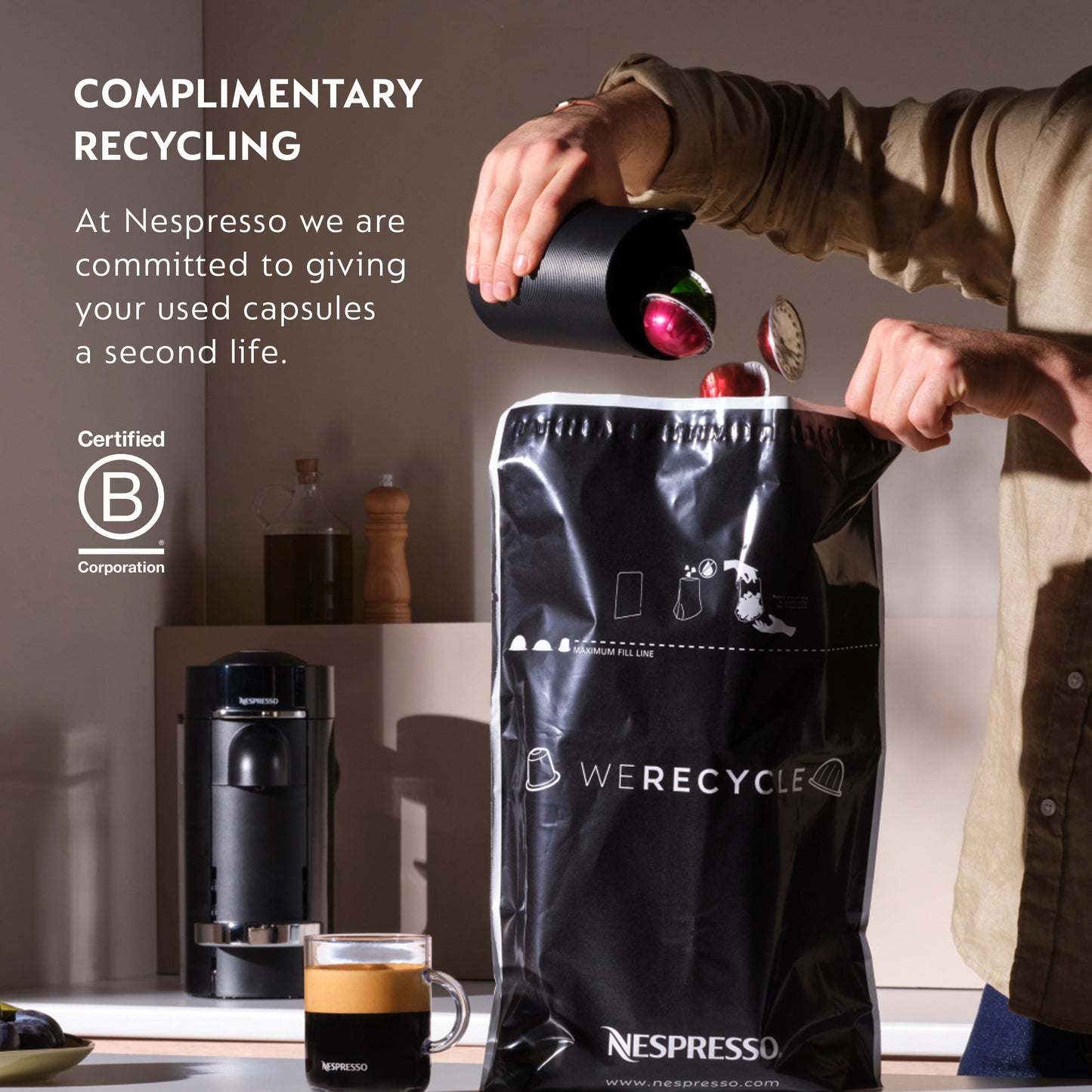 Nespresso Pixie Espresso Machine by De'Longhi, Navy Blue