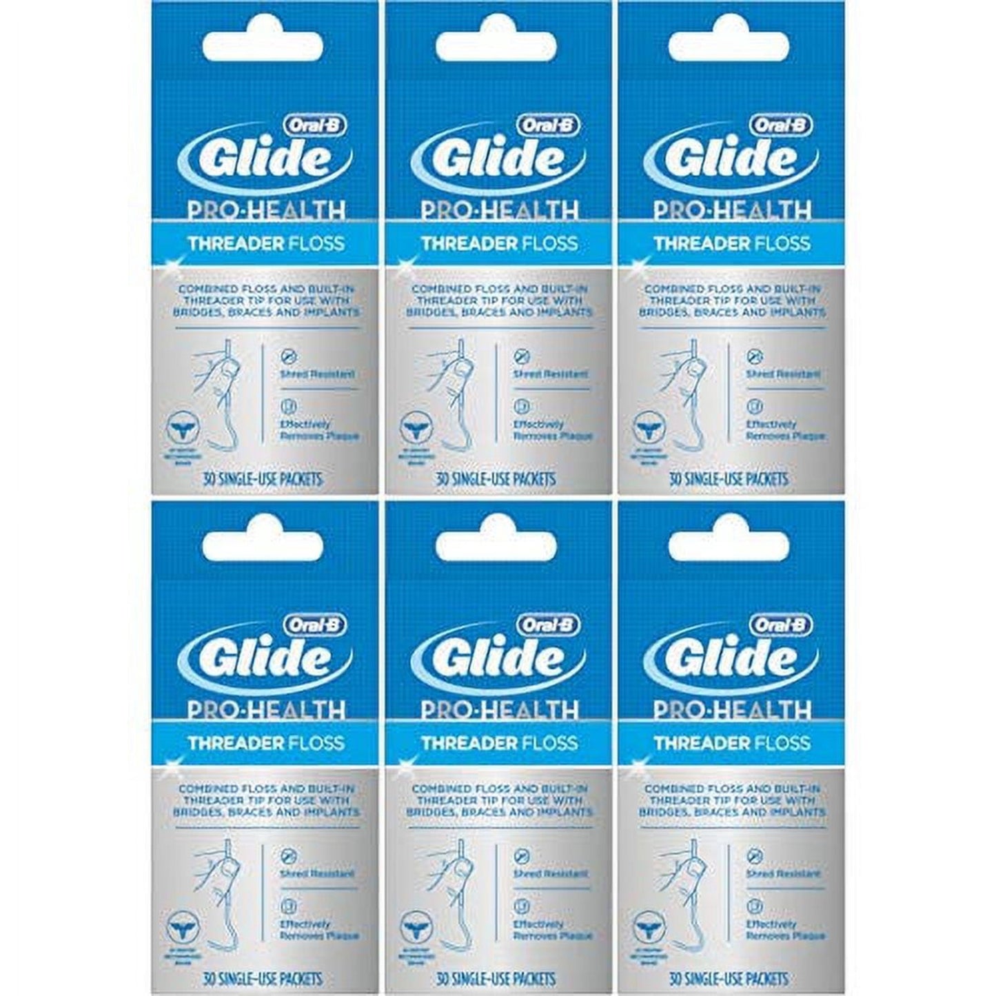Oral-B Floss, Glide Pro-Health Dental Floss Threader for Braces and Dental Work, 30 Count