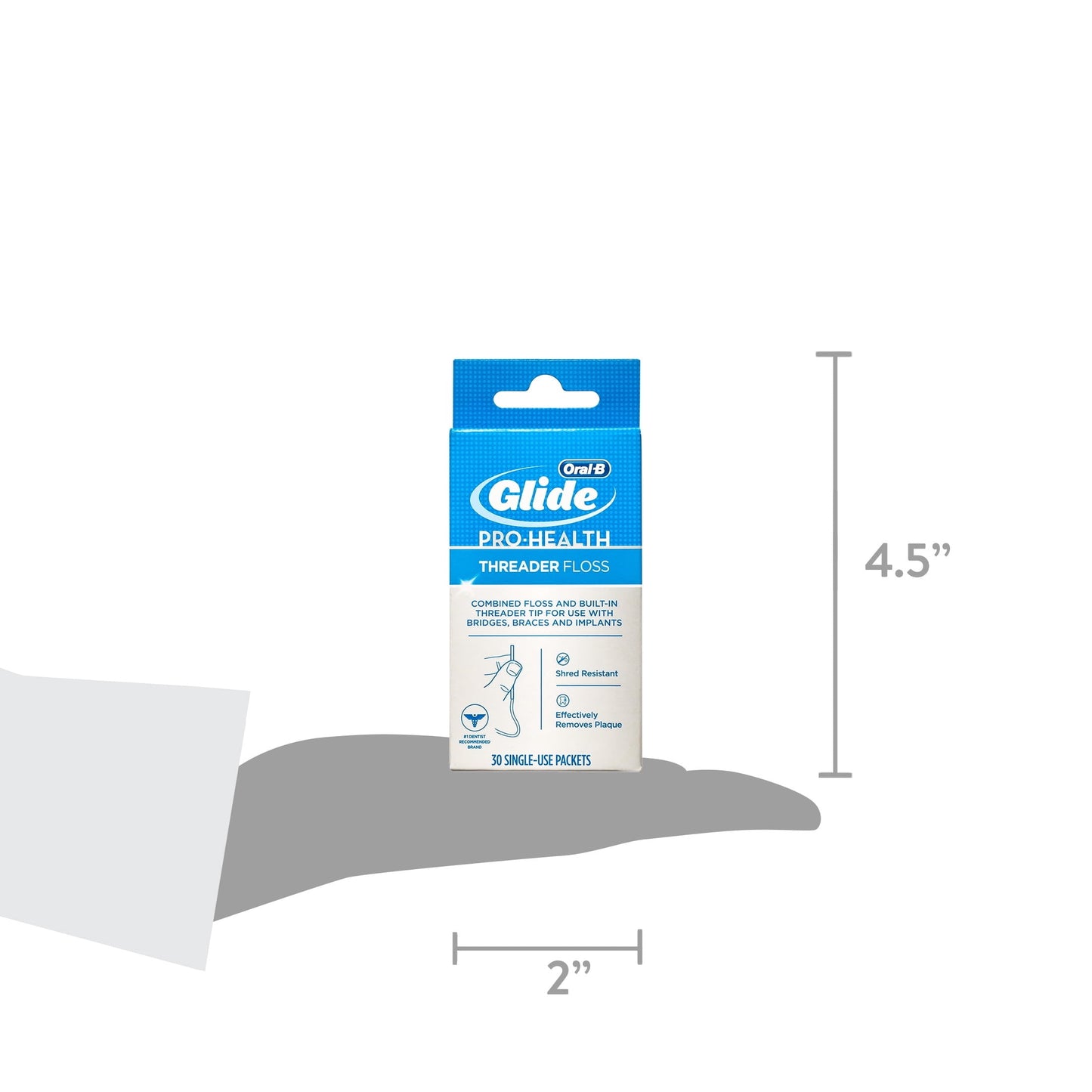 Oral-B Floss, Glide Pro-Health Dental Floss Threader for Braces and Dental Work, 30 Count