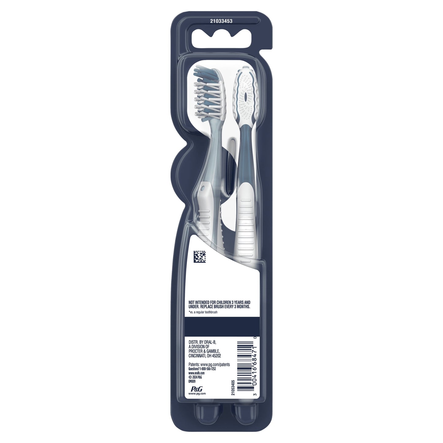 Oral-B Toothbrush Pro Clean Cross Action, Deep Plaque Removal, Medium, 2 Count