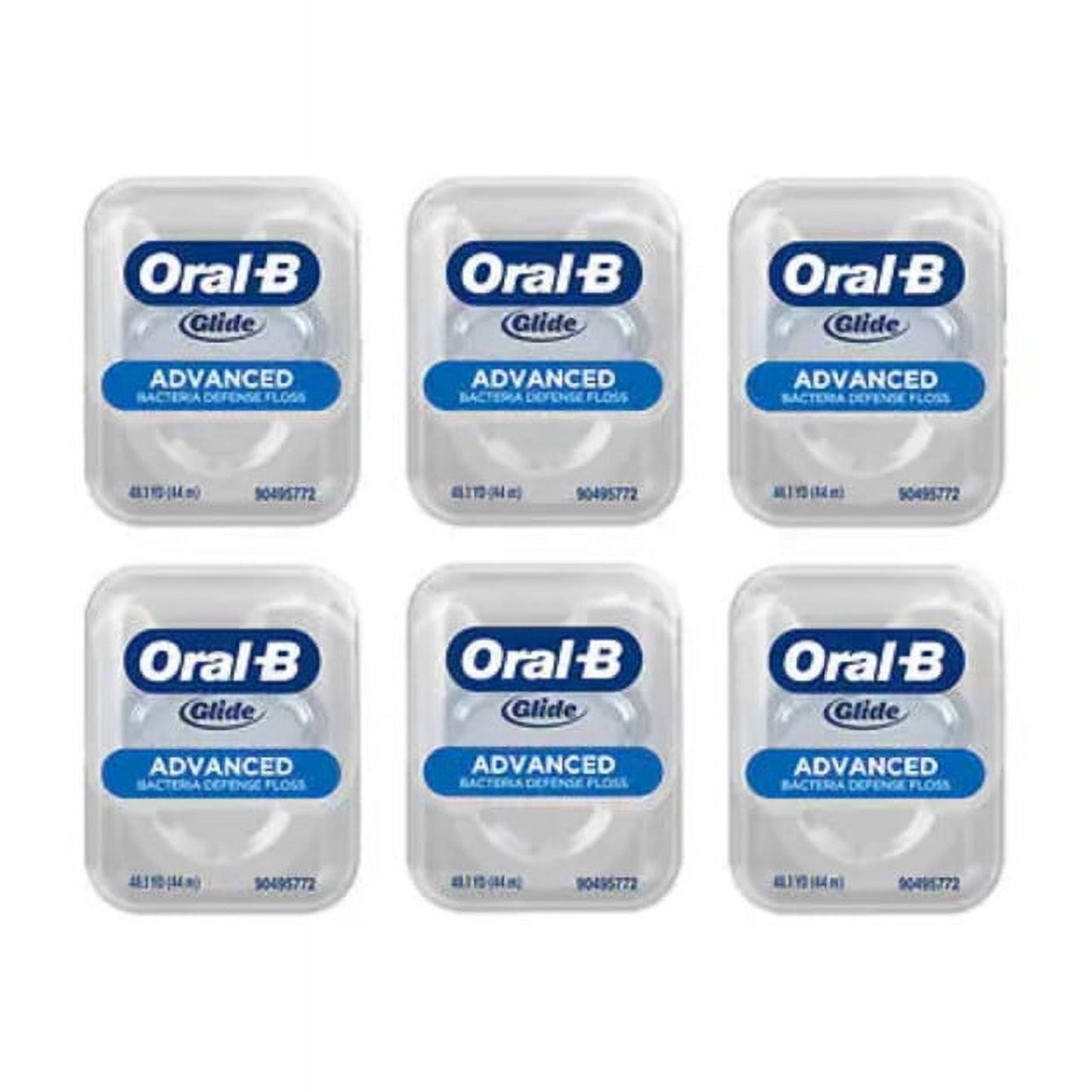 Oral-B Glide Floss, Advanced Bacterial Defense, 6 Count