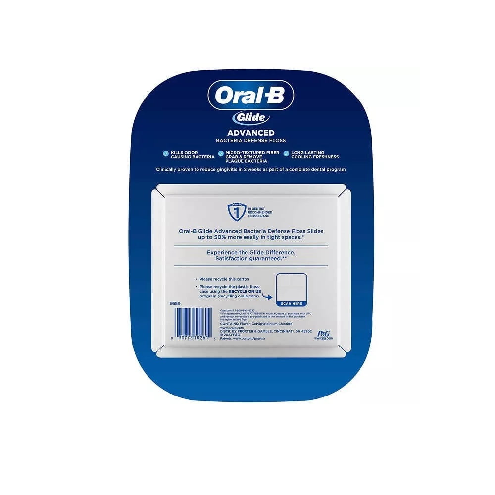 Oral-B Glide Floss, Advanced Bacterial Defense, 6 Count