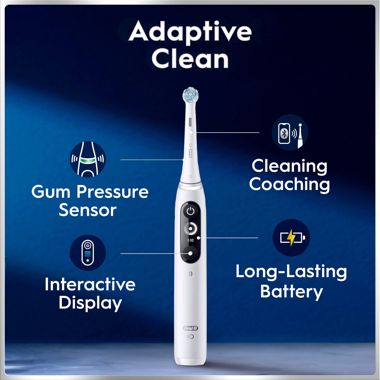 Oral-B iO Series 7 Electric Toothbrush with 2 Brush Heads, White Alabster