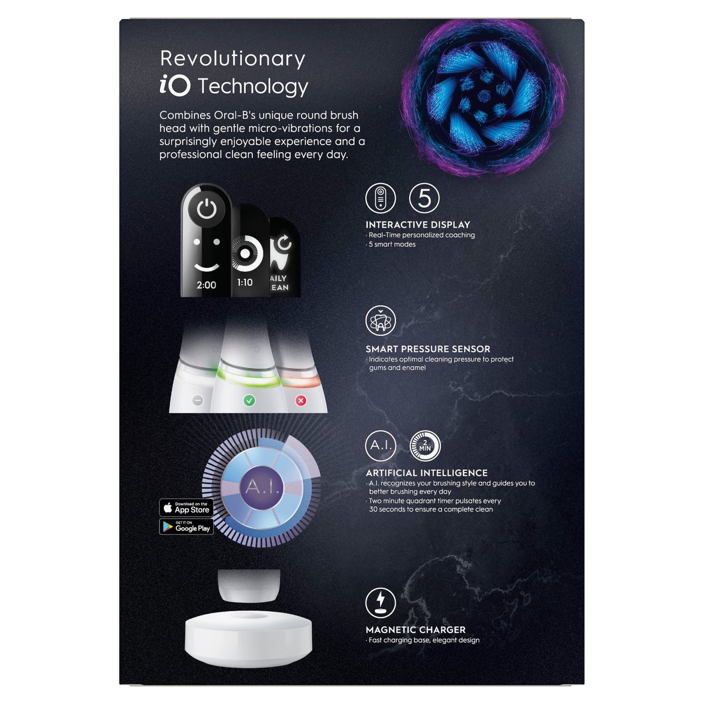 Oral-B iO Series 7 Electric Toothbrush with 2 Brush Heads, White Alabster