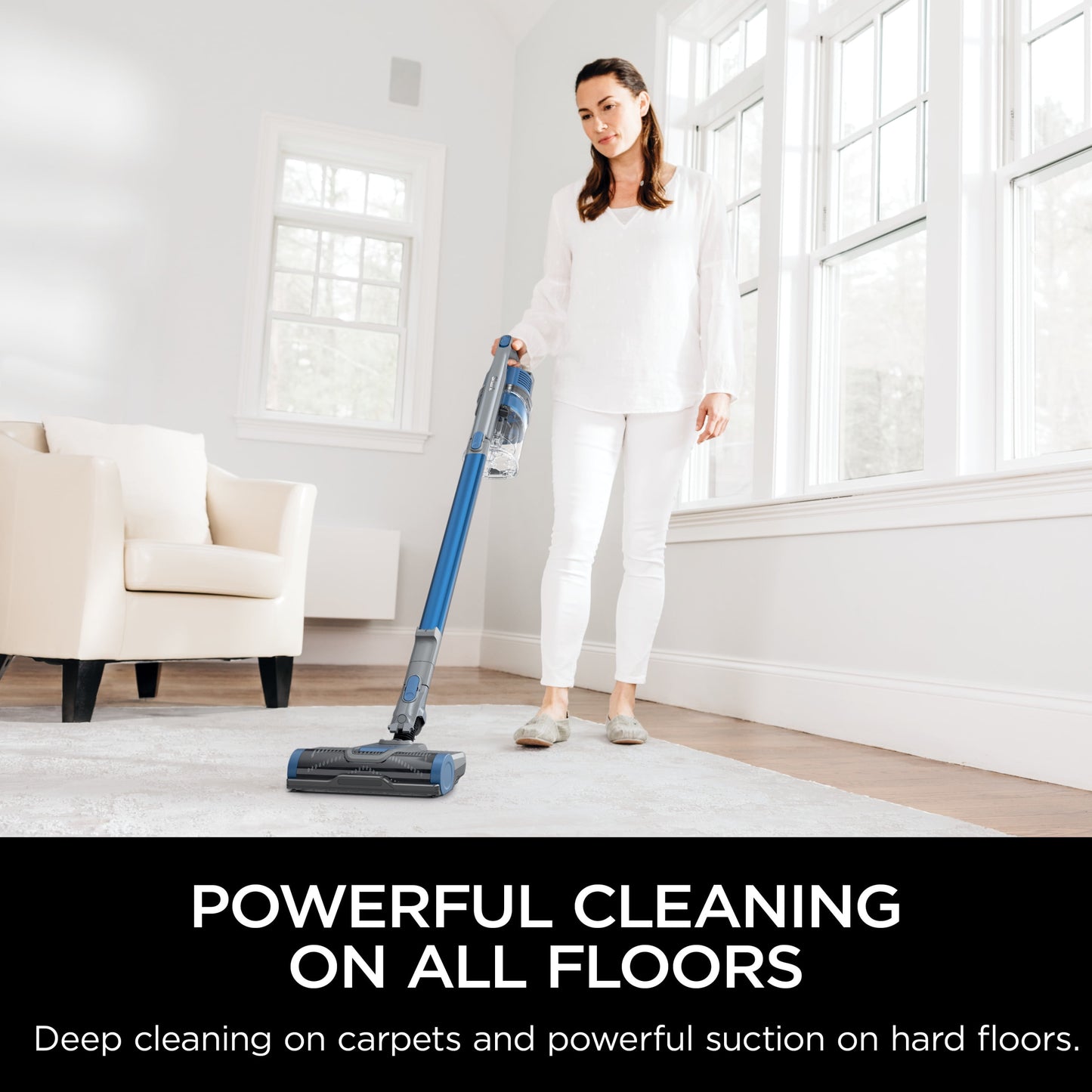 Shark Pet Cordless Stick Vacuum, Carpet and Hardfloors, Bristle Brushroll, HEPA Filtration, Detachable Handvac, 40-Min Run Time, IX140H Blue