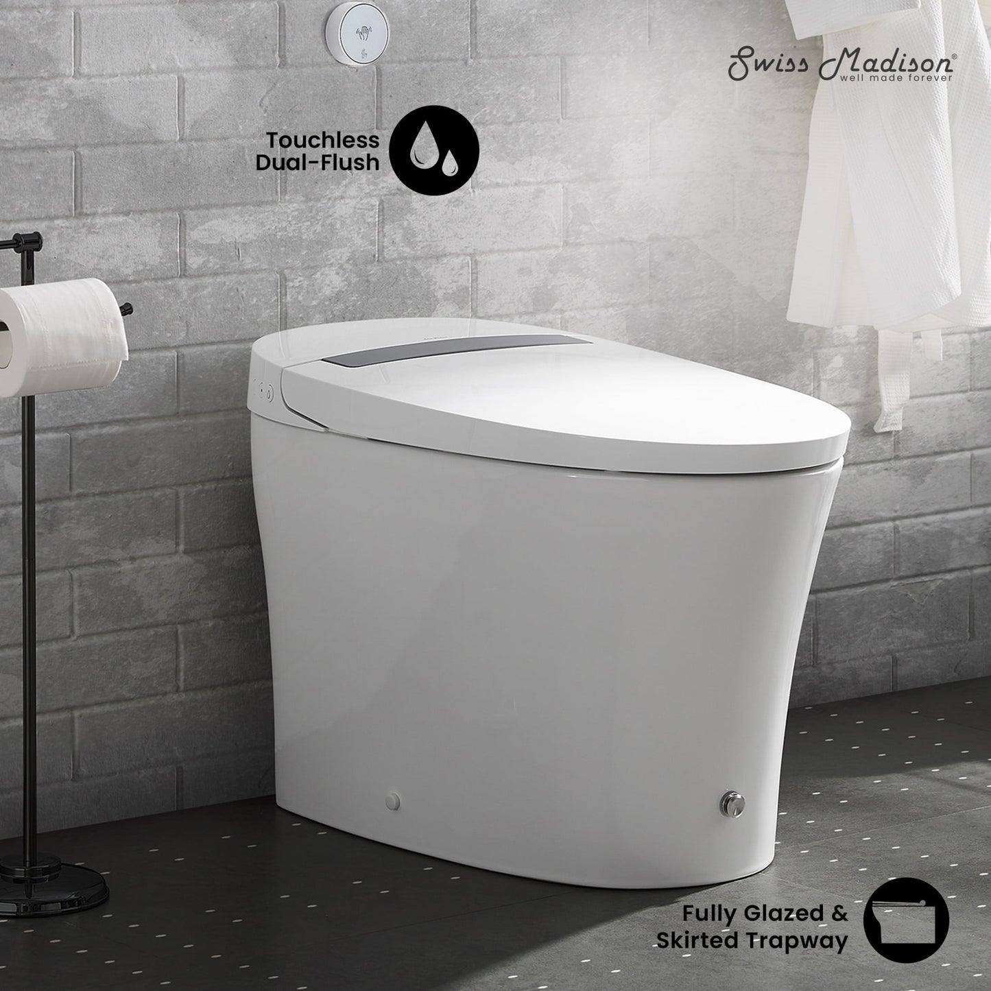 Viro Smart Tankless Elongated Toilet, Touchless Vortex™ Dual-Flush 1.1/1.6 gpf