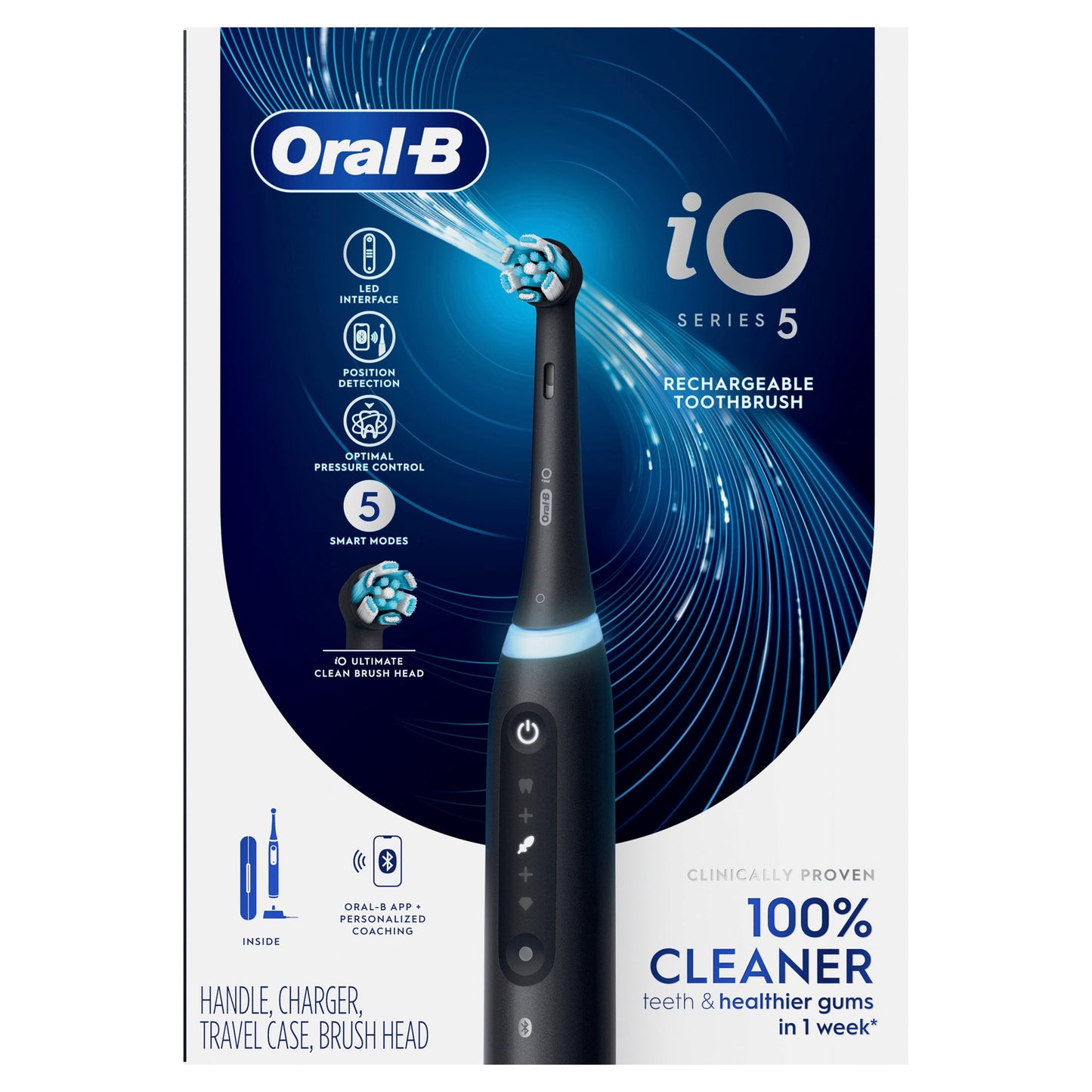 Oral-B Toothbrush, iO Series 5 Electric Toothbrush with (1) Brush Head, Rechargeable, Black