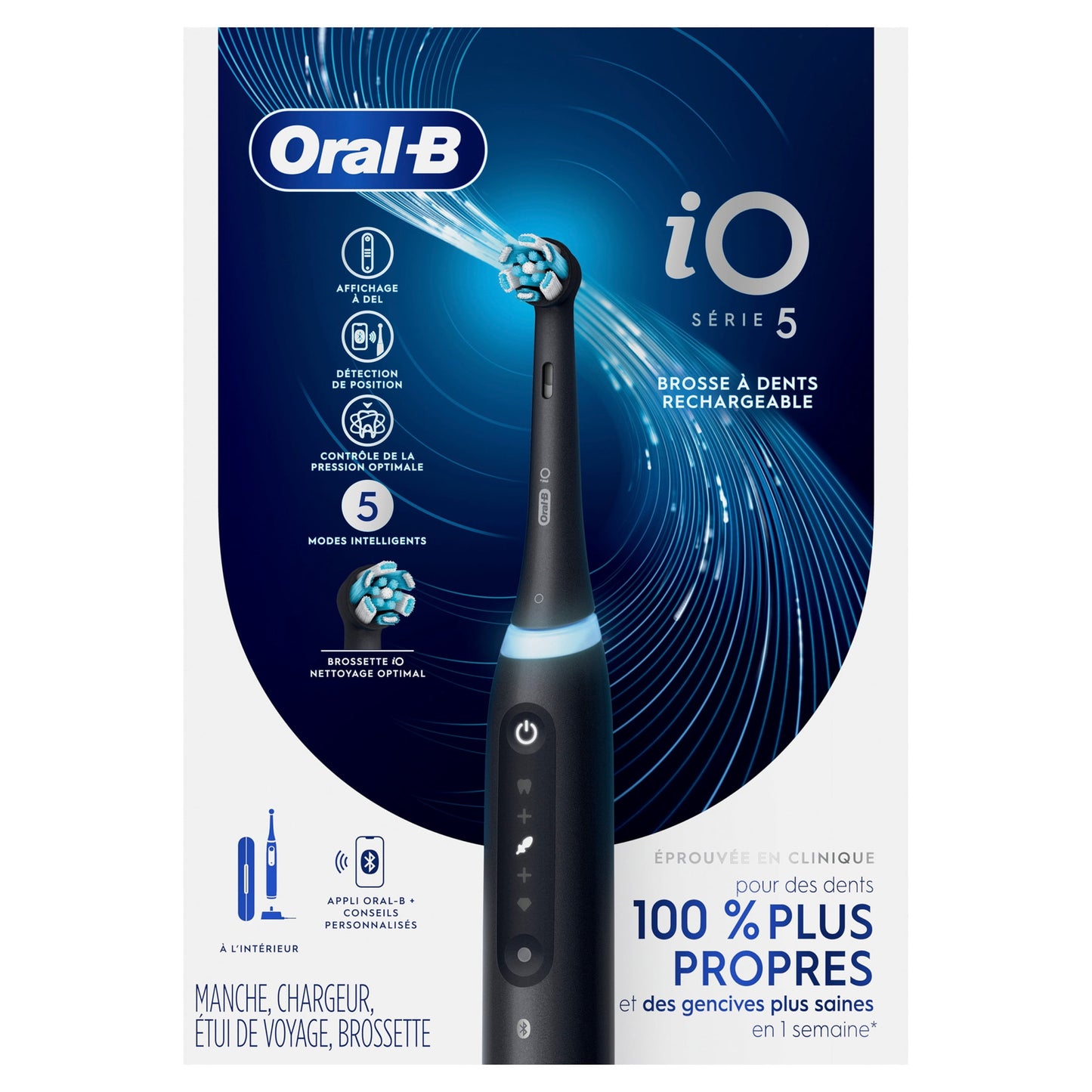 Oral-B Toothbrush, iO Series 5 Electric Toothbrush with (1) Brush Head, Rechargeable, Black