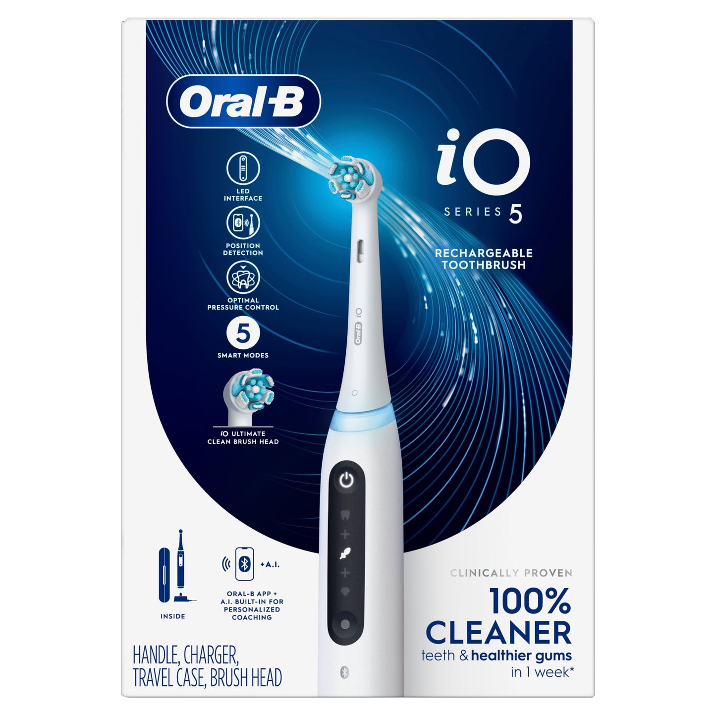 Oral-B Toothbrush, iO Series 5 Electric Toothbrush with (1) Brush Head, Rechargeable, Black