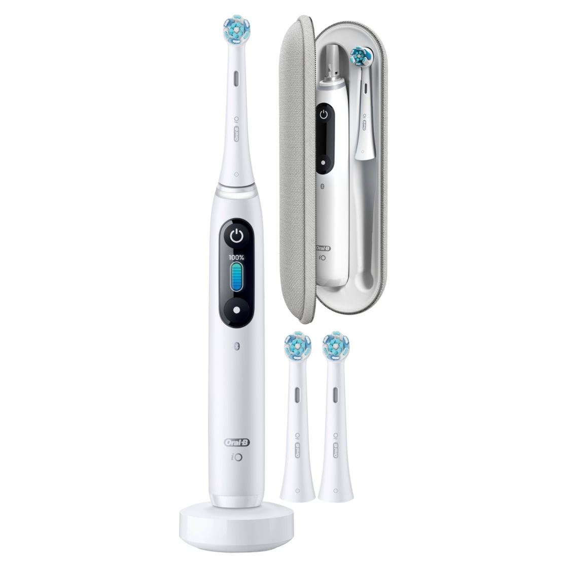 Oral-B iO Series 8 Electric Toothbrush with 3 Brush Heads, Violet Ametrine, for Adults and Children 3+.