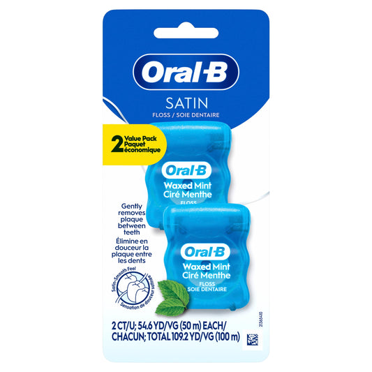 Oral‑B Floss, Complete Satin Mint Dental Floss, 2 Pack