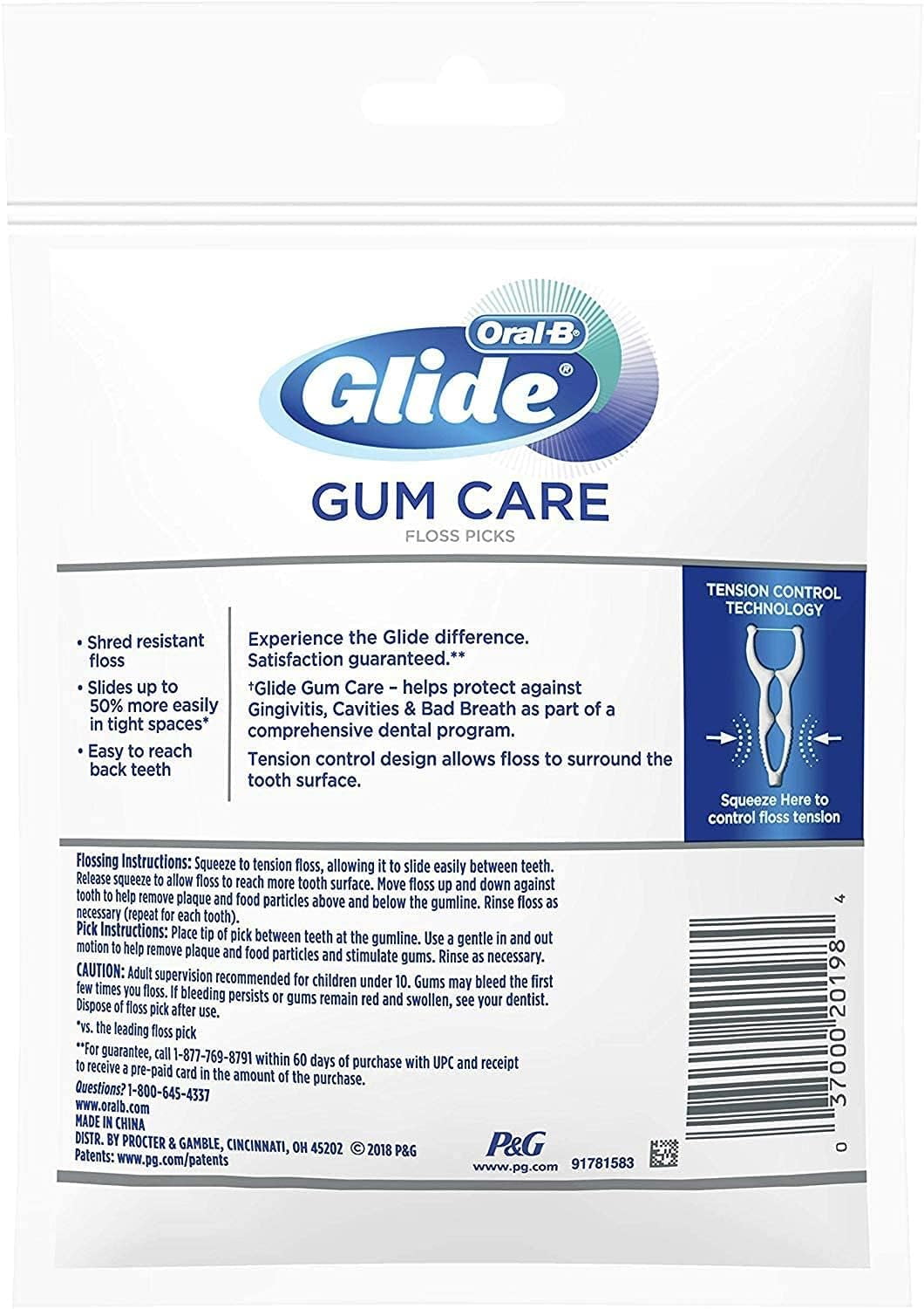 Oral-B Glide Gum Care Dental Floss Picks, Good for Back Teeth, 30 Ct - 3 Pack