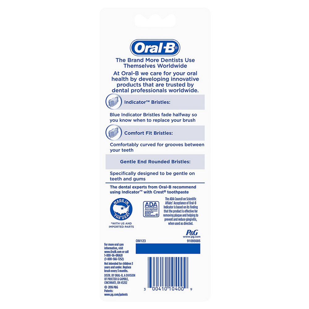 Oral-B Indicator Contour Clean Soft Bristle Manual Toothbrush 4 ea (Pack of 2)