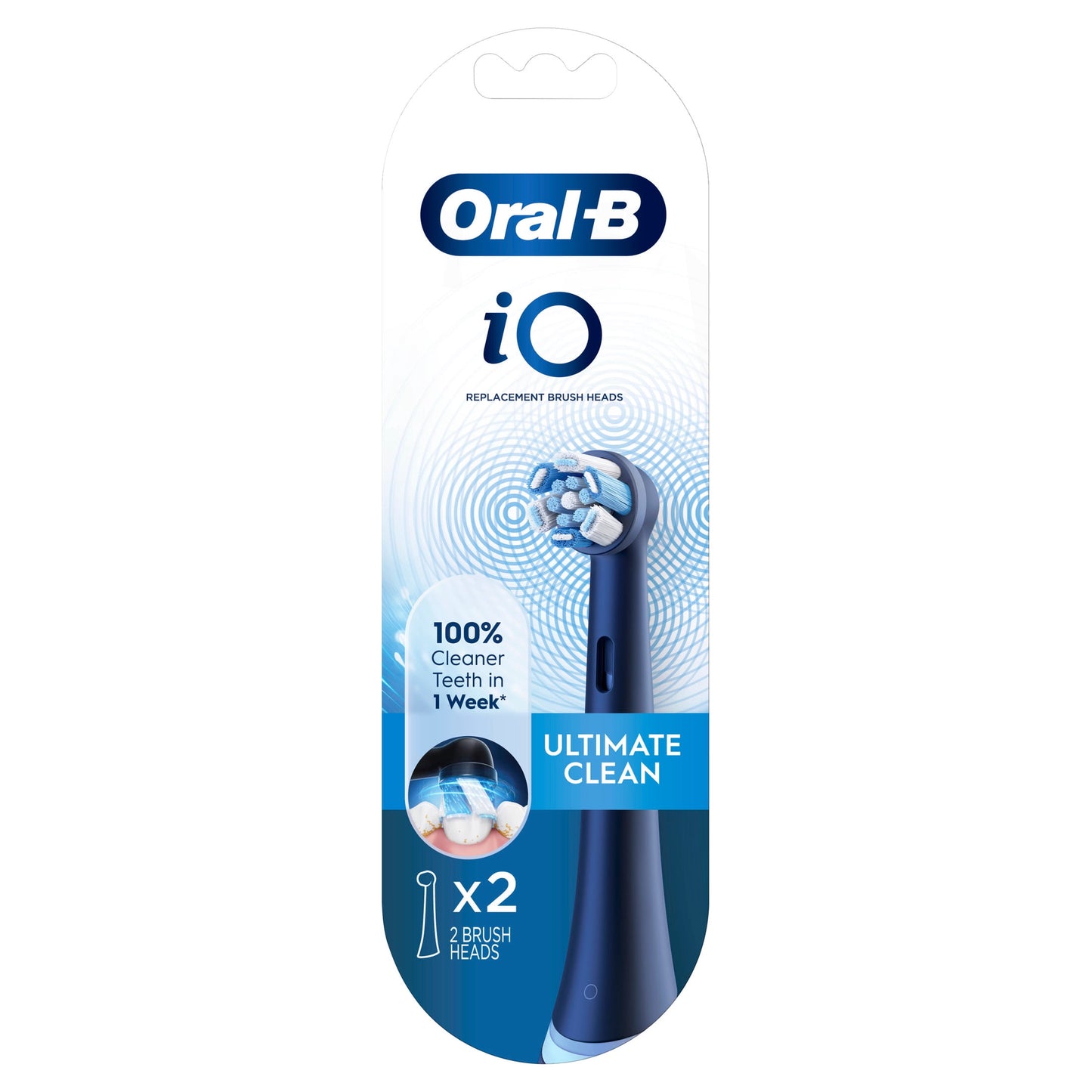 Oral-B Toothbrush Heads, iO Ultimate Clean Replacement Brush Heads, White, 2 count