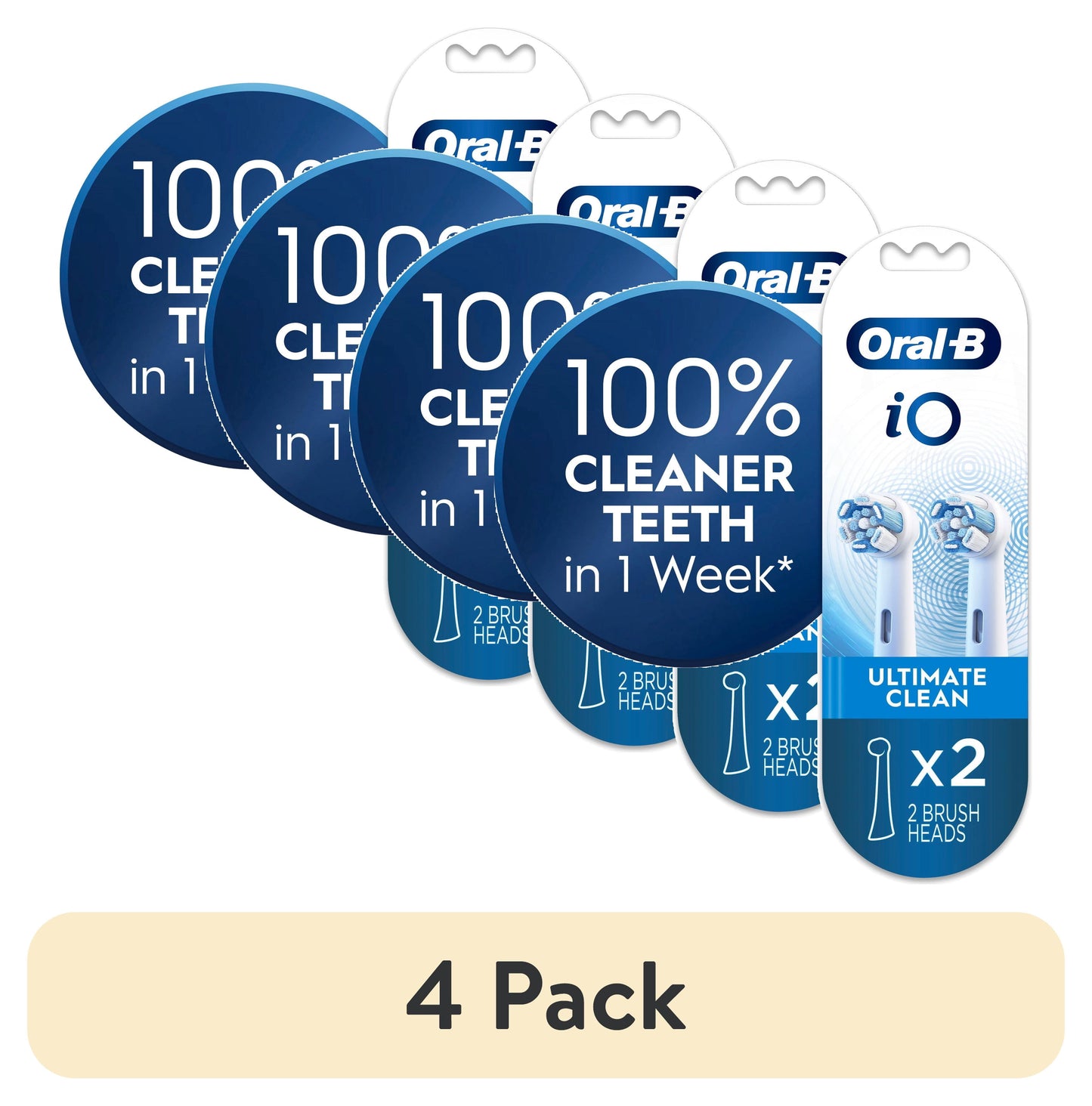 Oral-B Toothbrush Heads, iO Ultimate Clean Replacement Brush Heads, White, 2 count