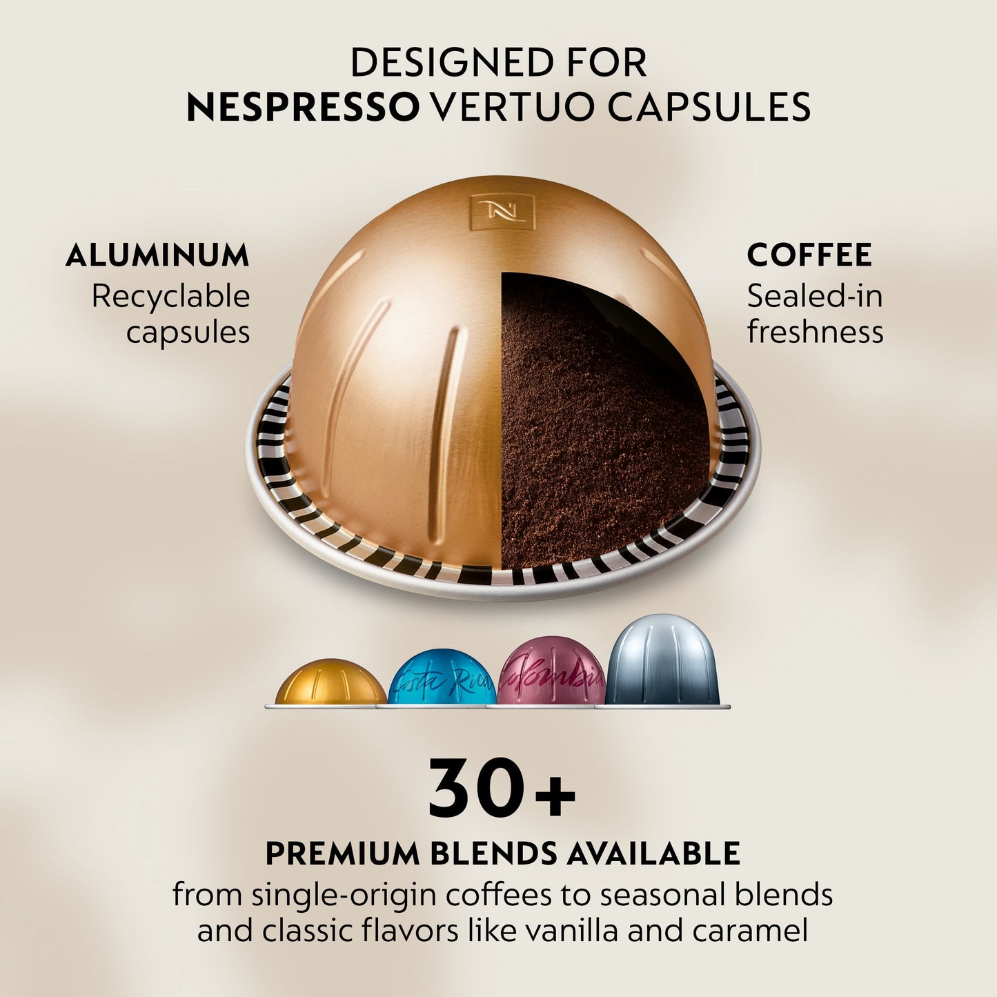 Nespresso Vertuo Pop Coffee and Espresso Maker by De'Longhi with Milk Frother, Piano Black