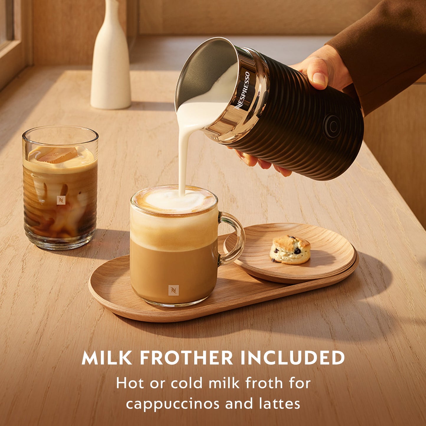 Nespresso Vertuo Pop Coffee and Espresso Maker by De'Longhi with Milk Frother, Piano Black