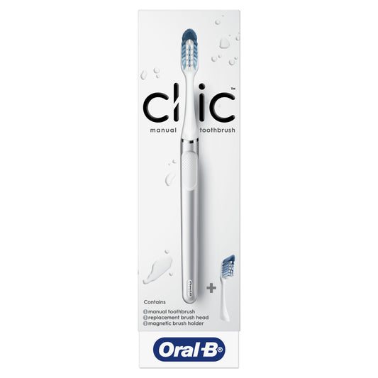 Oral-B Clic Manual Toothbrush with Magetic Brush Mount, White, 1 Ct