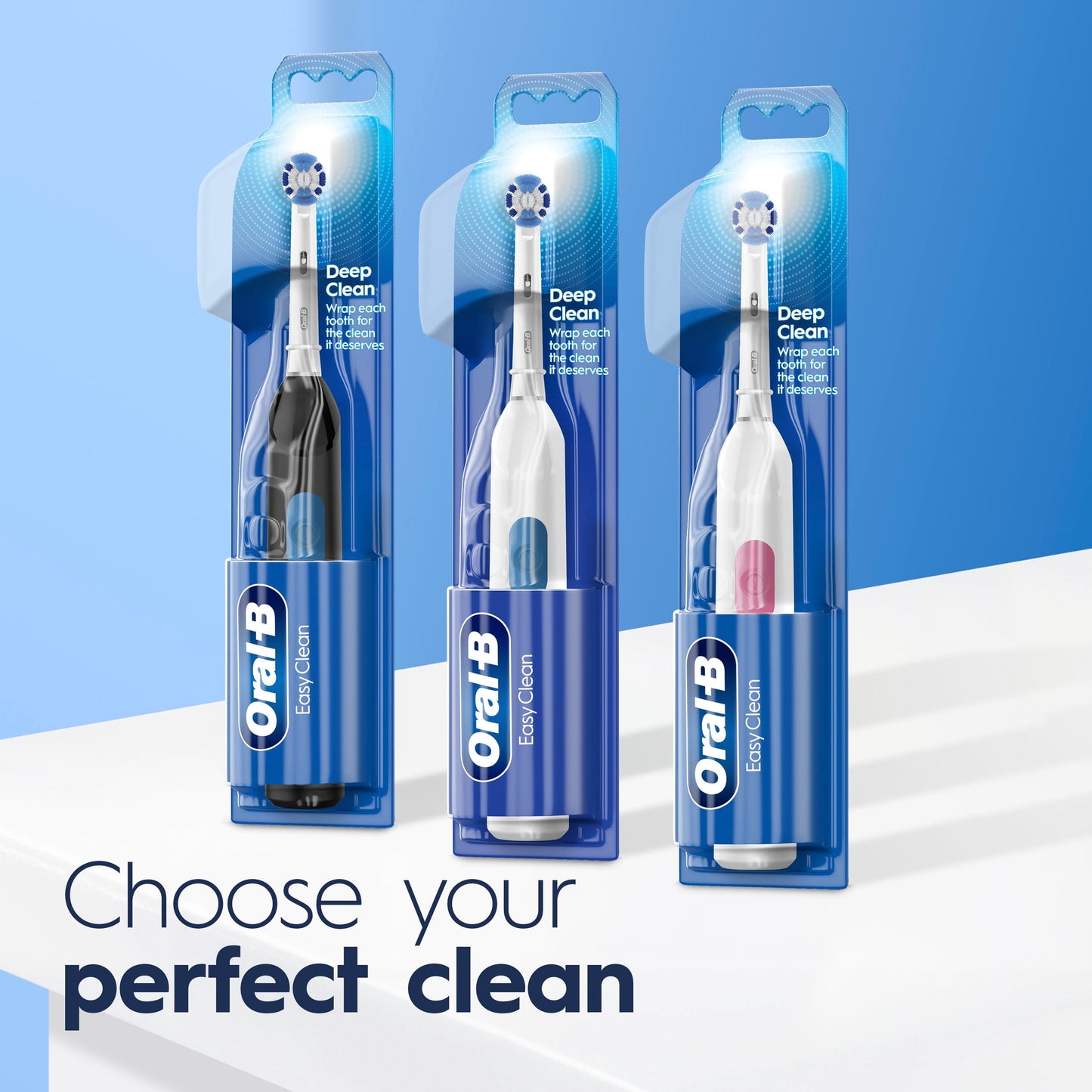 Oral-B Toothbrush, Easy Clean Compact Head Battery Powered Electric Toothbrush, White, for Adults and Children 3+