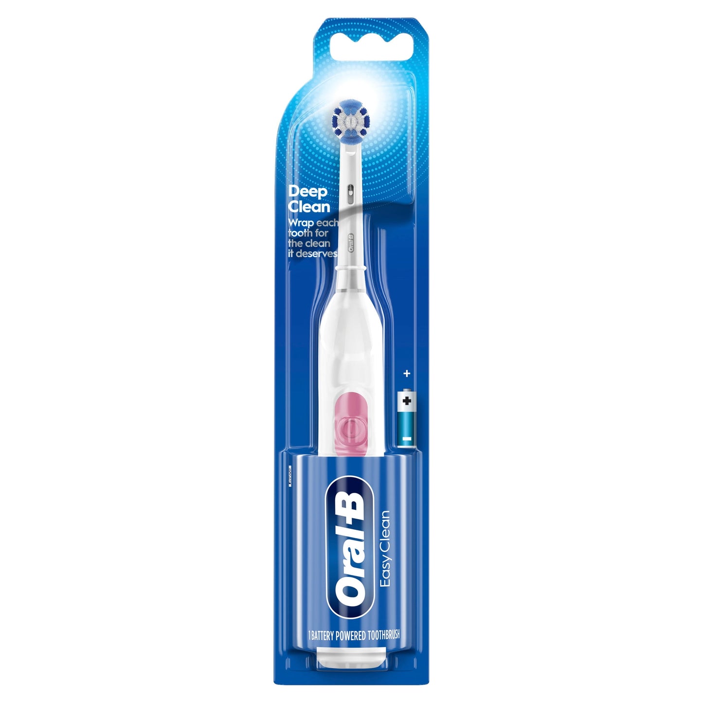 Oral-B Toothbrush, Easy Clean Compact Head Battery Powered Electric Toothbrush, White, for Adults and Children 3+