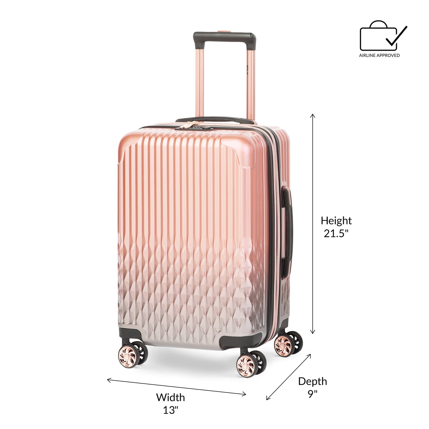 iFLY Elite 2-Piece Hardside Luggage Set , 20" Carry-on and 28" Checked Luggage, Rose Gold