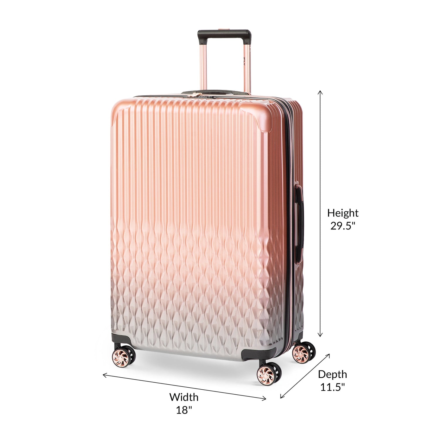 iFLY Elite 2-Piece Hardside Luggage Set , 20" Carry-on and 28" Checked Luggage, Rose Gold