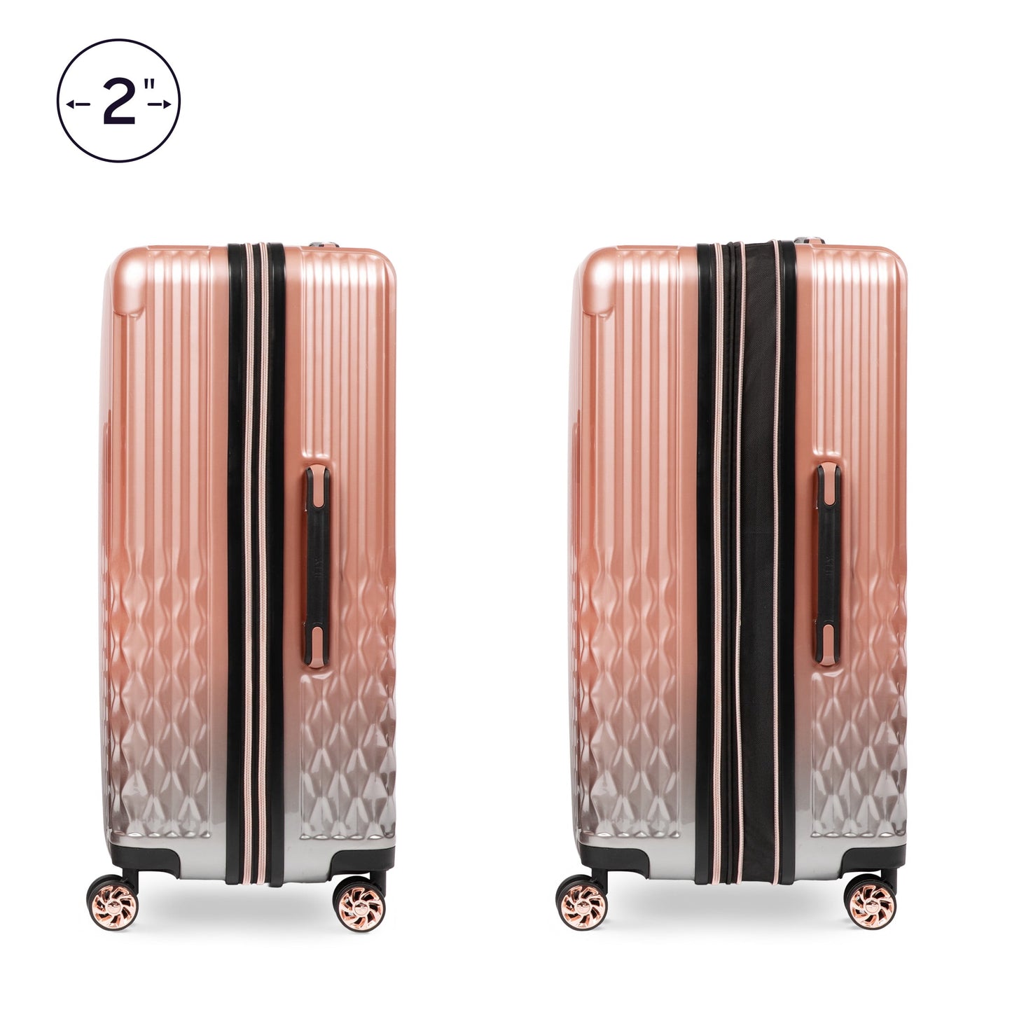 iFLY Elite 2-Piece Hardside Luggage Set , 20" Carry-on and 28" Checked Luggage, Rose Gold