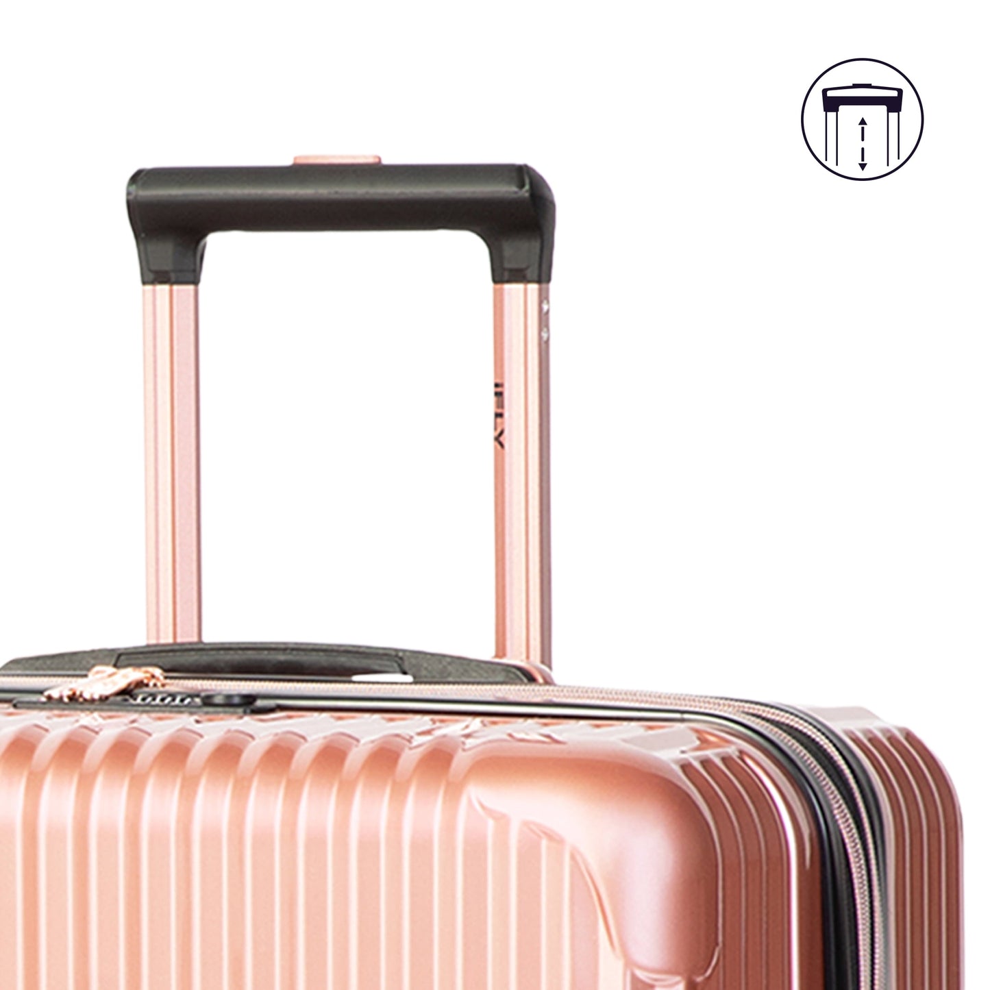 iFLY Elite 2-Piece Hardside Luggage Set , 20" Carry-on and 28" Checked Luggage, Rose Gold
