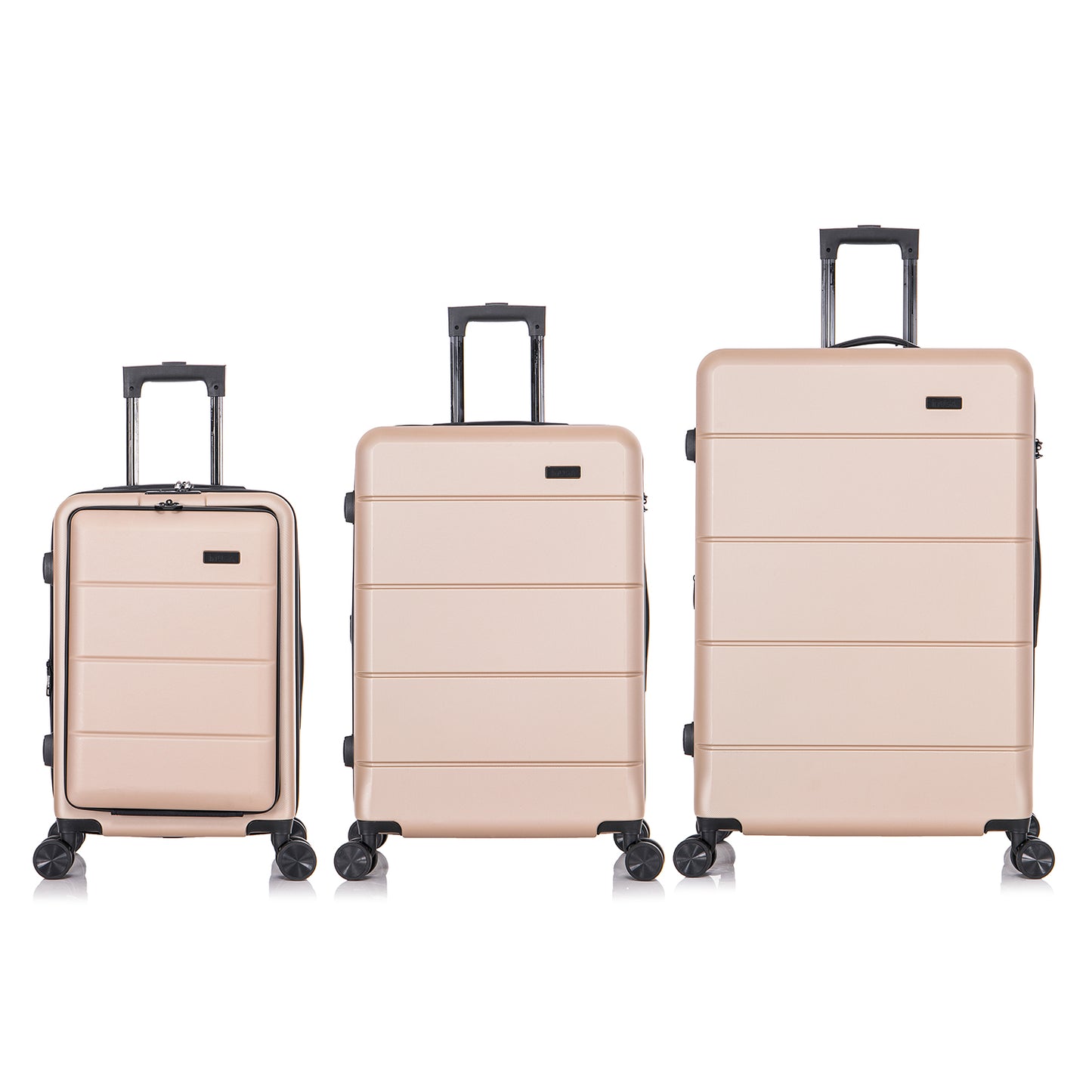 InUSA Elysian 3-Piece Hardside Luggage Sets with Spinner Wheels, Handle, Trolley, (20"/24"/28"), Champagne