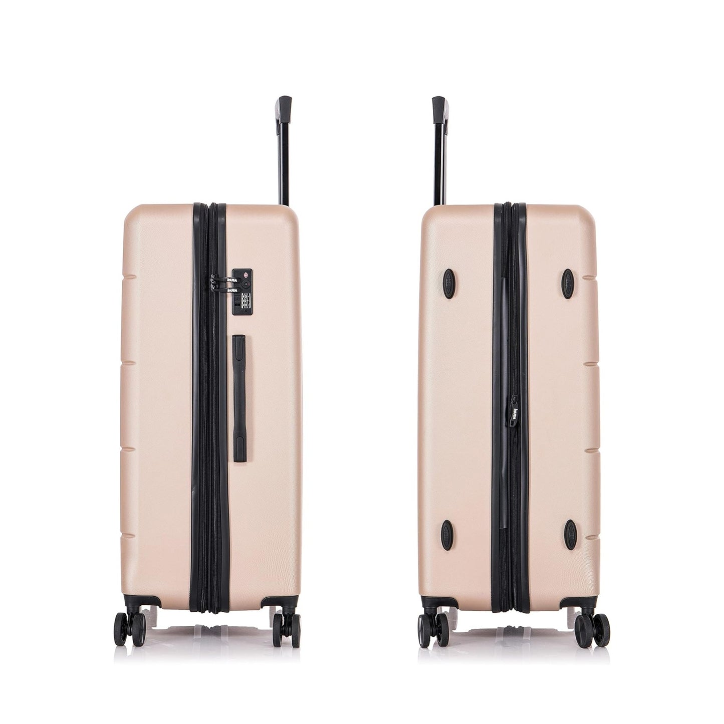 InUSA Elysian 3-Piece Hardside Luggage Sets with Spinner Wheels, Handle, Trolley, (20"/24"/28"), Champagne