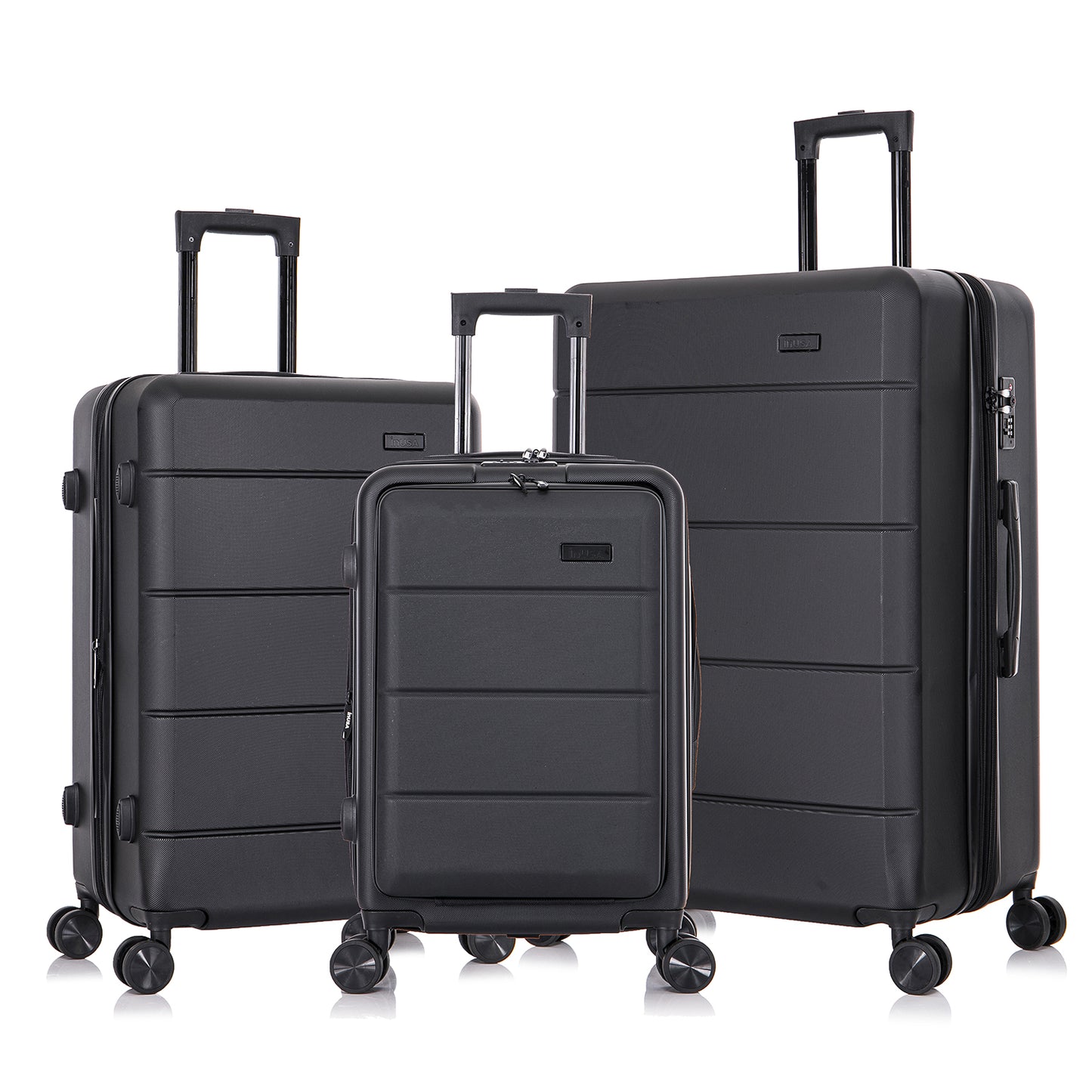 InUSA Elysian 3-Piece Hardside Luggage Sets with Spinner Wheels, Handle, Trolley, (20"/24"/28"), Champagne