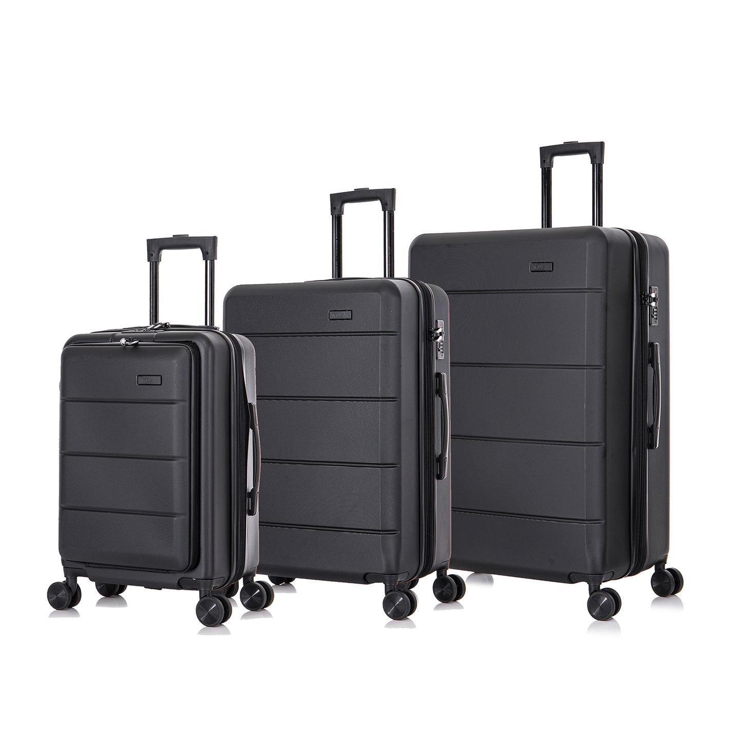 InUSA Elysian 3-Piece Hardside Luggage Sets with Spinner Wheels, Handle, Trolley, (20"/24"/28"), Champagne