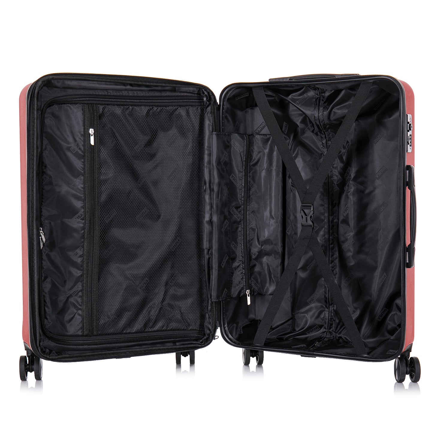 InUSA Elysian 3-Piece Hardside Luggage Sets with Spinner Wheels, Handle, Trolley, (20"/24"/28"), Champagne