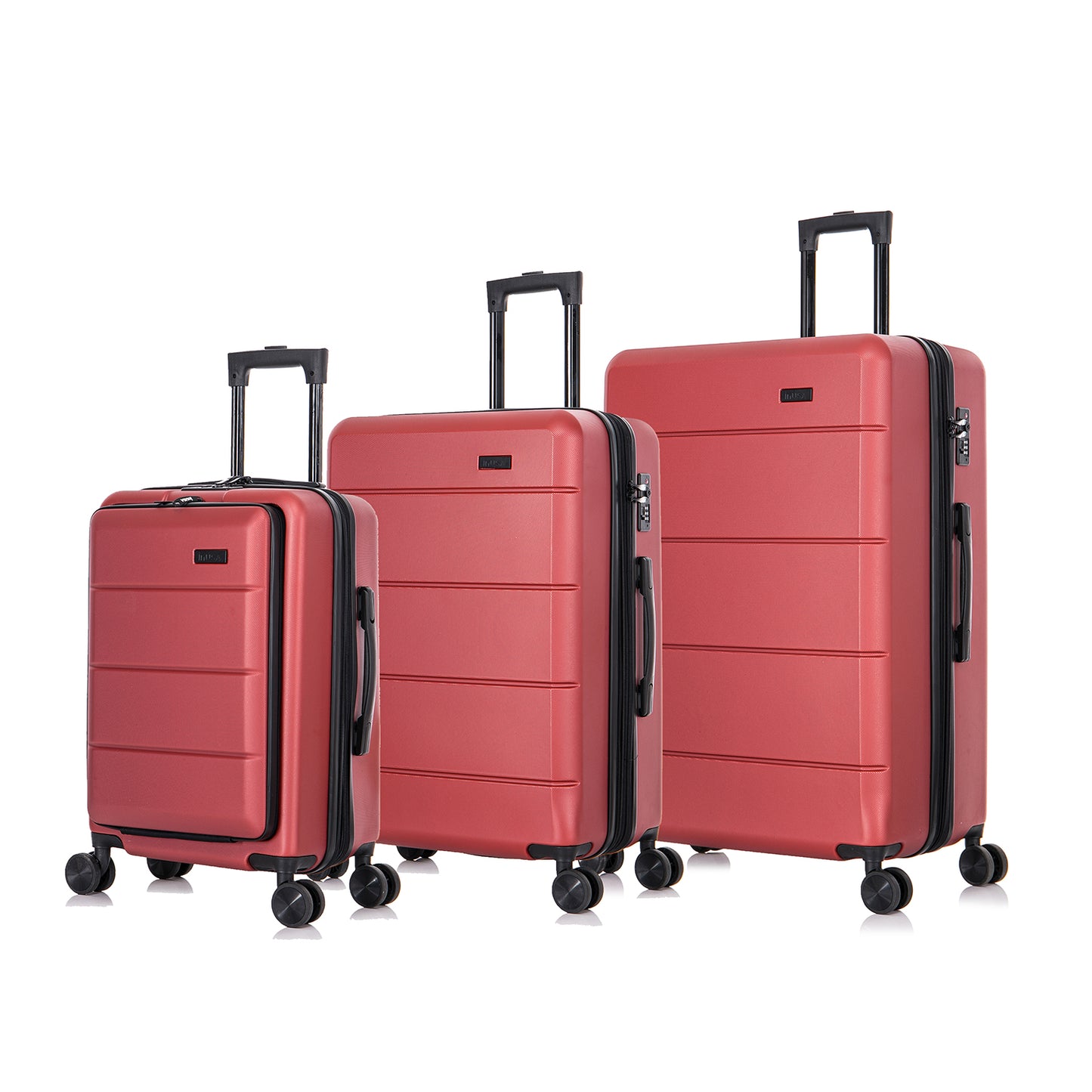 InUSA Elysian 3-Piece Hardside Luggage Sets with Spinner Wheels, Handle, Trolley, (20"/24"/28"), Champagne