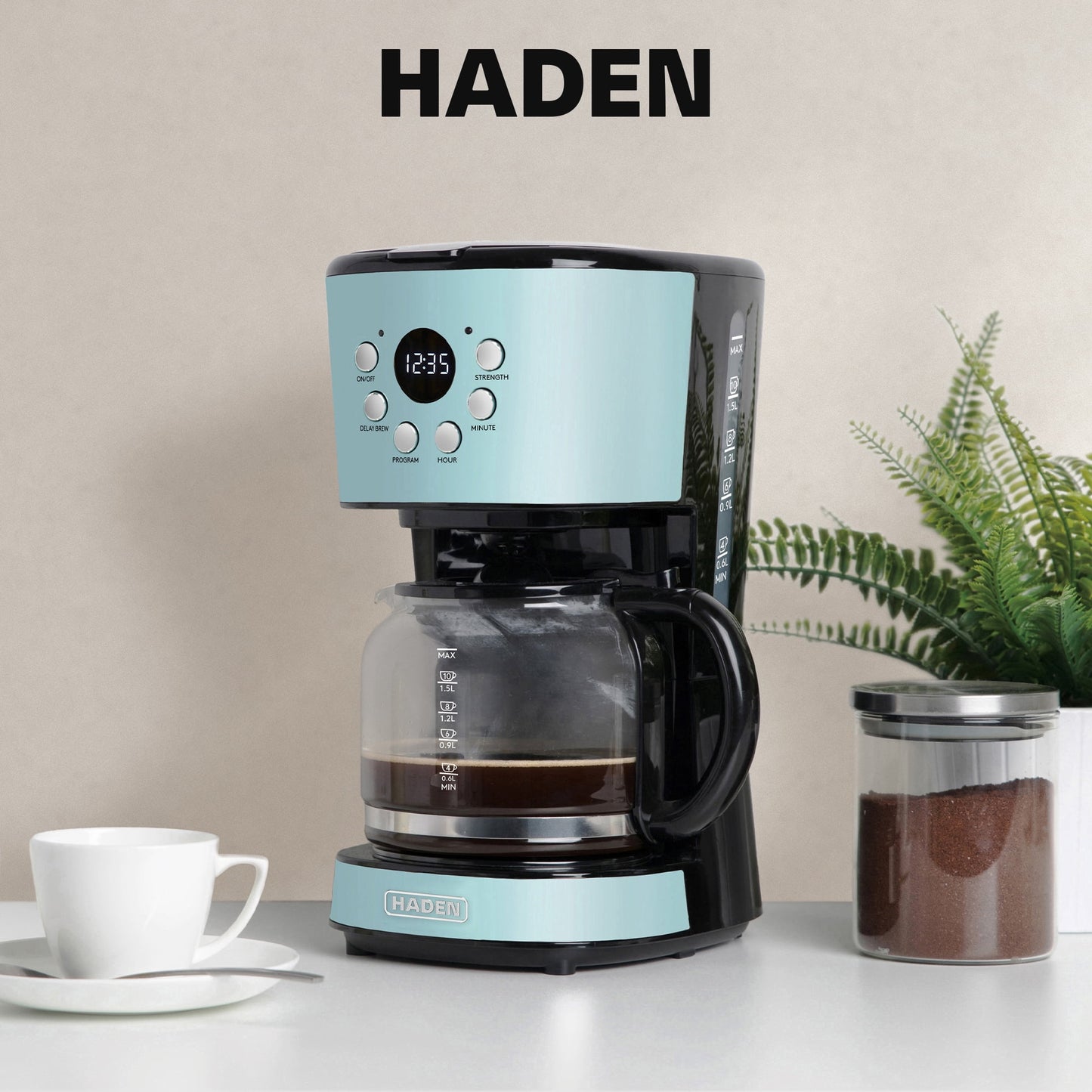Haden Coffee Maker &amp; Heritage 1.7 Liter Electric Kettle, Ivory &amp; Copper