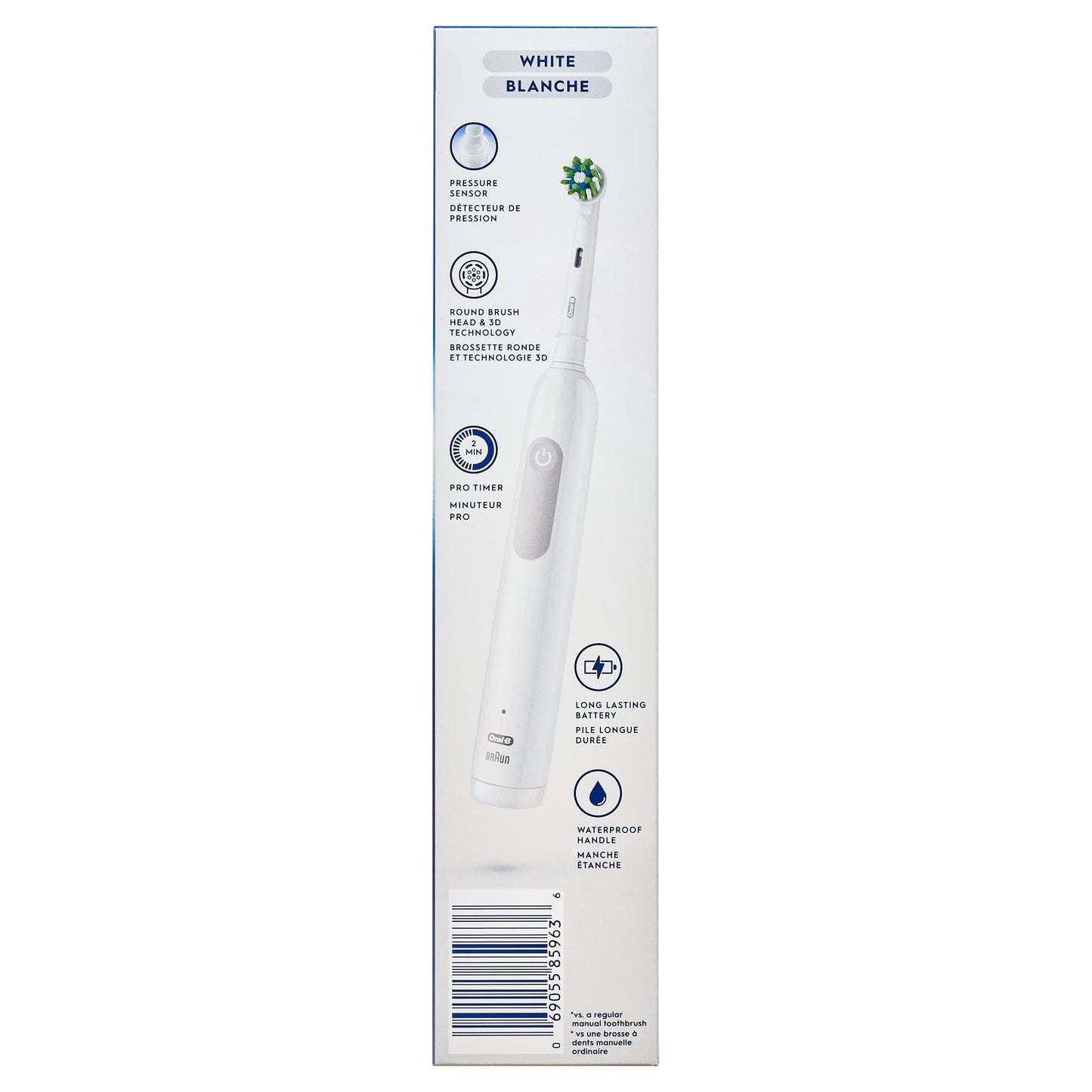 Oral-B Toothbrush, Pro 1000 Rechargeable Electric Toothbrush, White, 1 Count, Adults and Children 3+