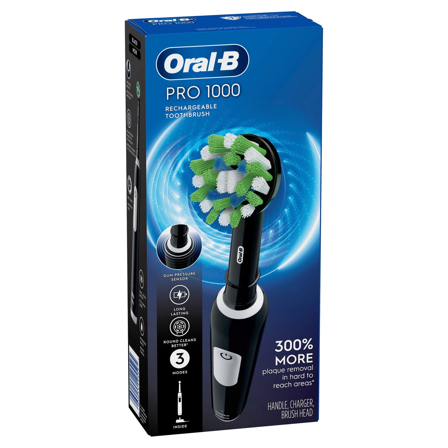 Oral-B Toothbrush, Pro 1000 Rechargeable Electric Toothbrush, White, 1 Count, Adults and Children 3+